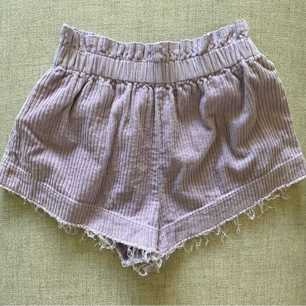 Urban Outfitters Lavender Corduroy High Waist Mini Shorts